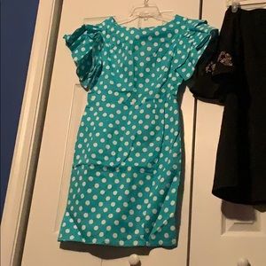 Blue polkadot dress